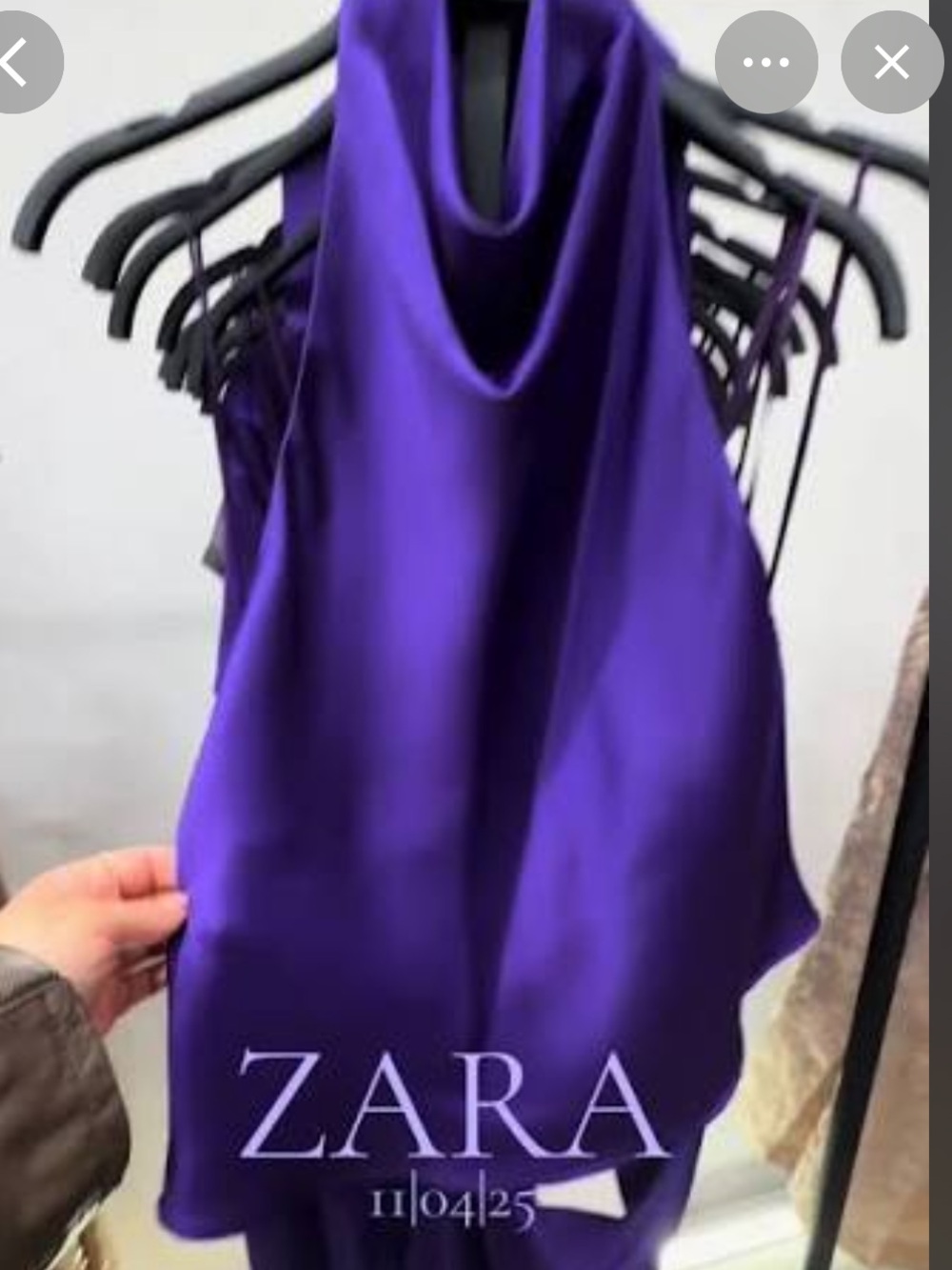 Zara Satin Cowl Neck Camisole in Violet